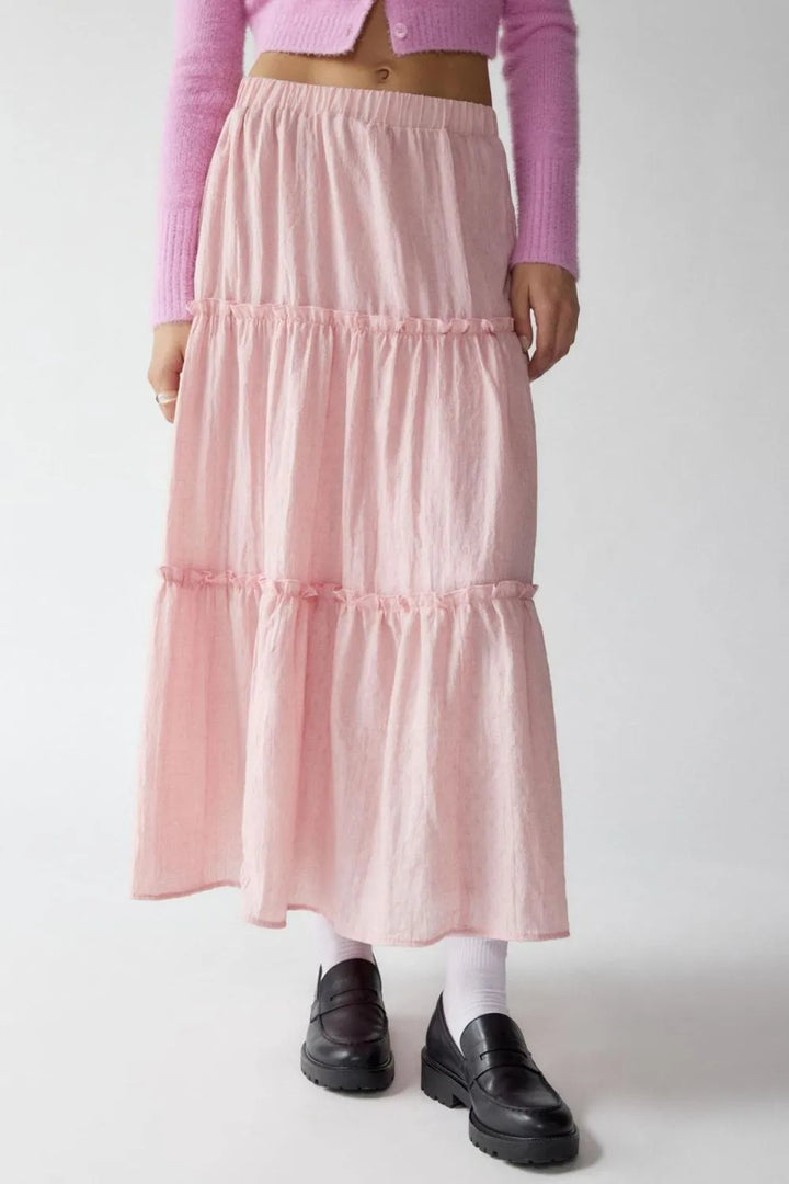 Fashion Sava | Frill Elastic Waist Skirt | Effortless Style
