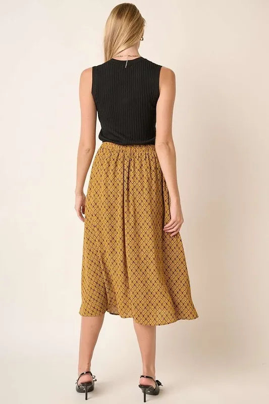Fashion Sava | Printed Midi Skirt | Elegant Everyday Wear