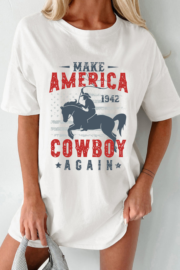 Fashion Sava | Cowboy Graphic T-Shirt | Casual Round Neck Style