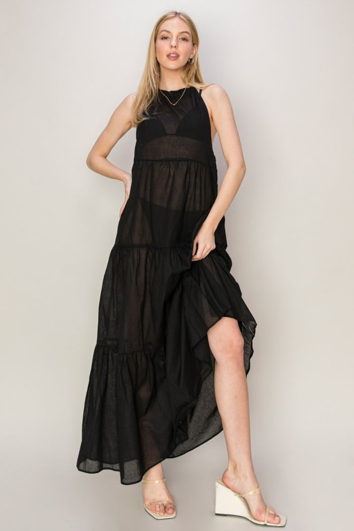 Fashion Sava | Halter Maxi Dress | Perfect Beach Cover Up - Black