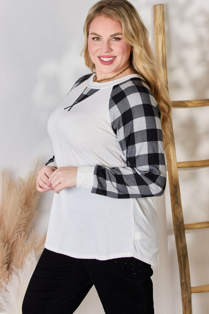 Fashion Sava | Plaid Raglan Blouse | Casual Chic Style