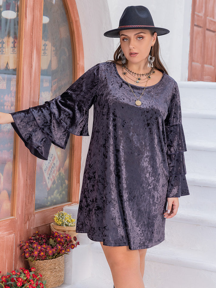 Fashion Sava | Flounce Sleeve Mini Dress | Chic & Stylish - Mauve