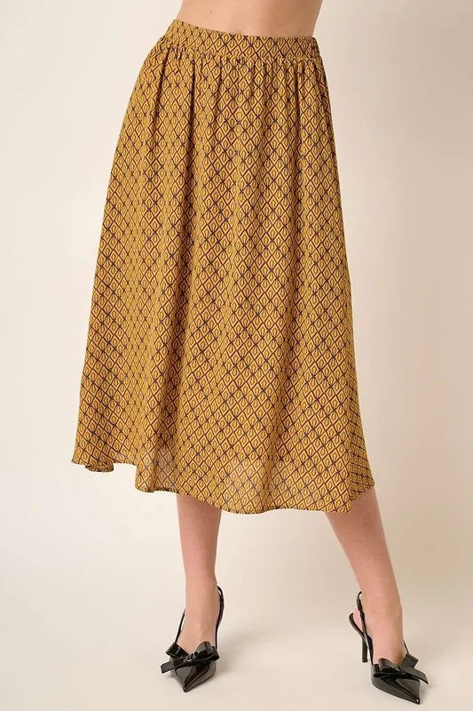 Fashion Sava | Printed Midi Skirt | Elegant Everyday Wear