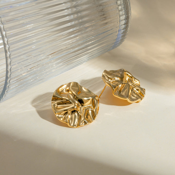 Fashion Sava | 18K Gold-Plated Stud Earrings | Elegant Everyday Wear