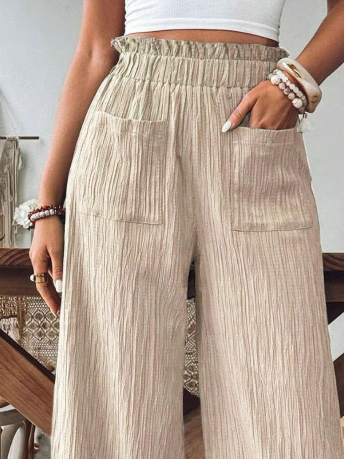 Frill Wide Leg Pants