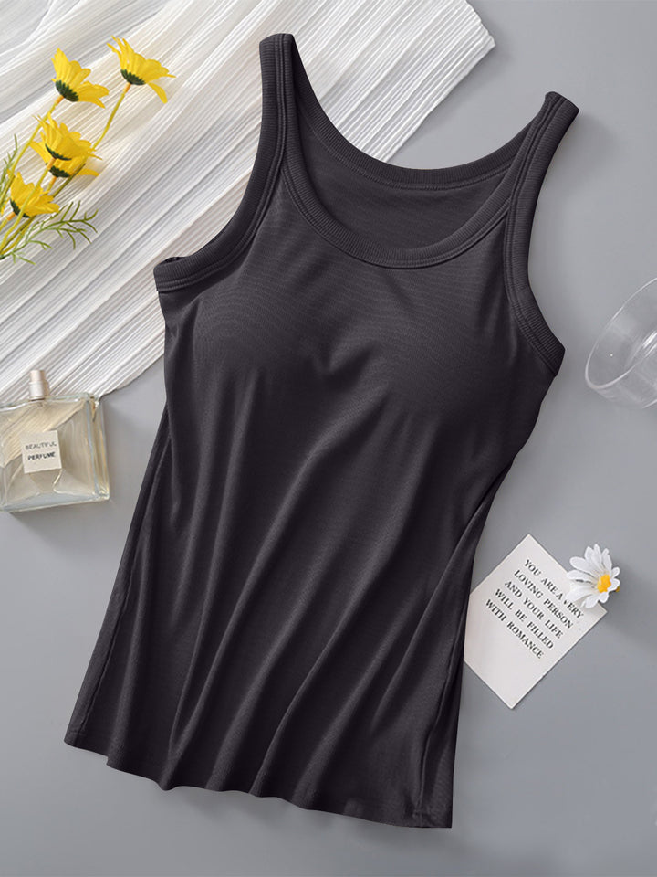 Fashion Sava | Round Neck Tank | Built-In Bra Support