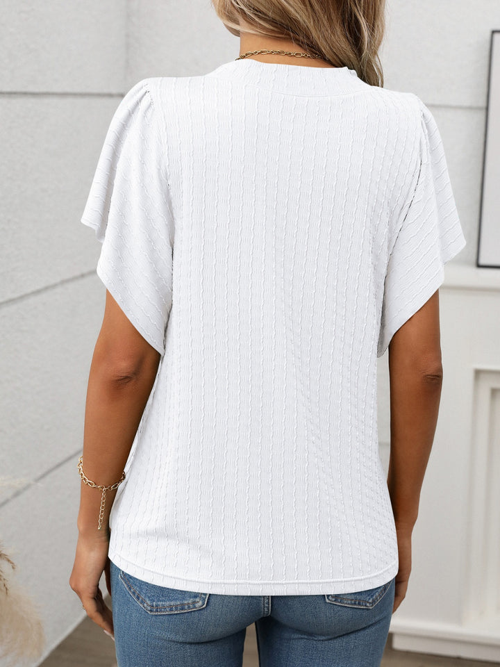 Fashion Sava | Flutter Sleeve T-Shirt | Effortless Chic