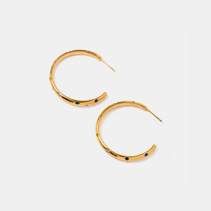 Fashion Sava | C-Hoop Earrings | 18K Gold-Plated Elegance