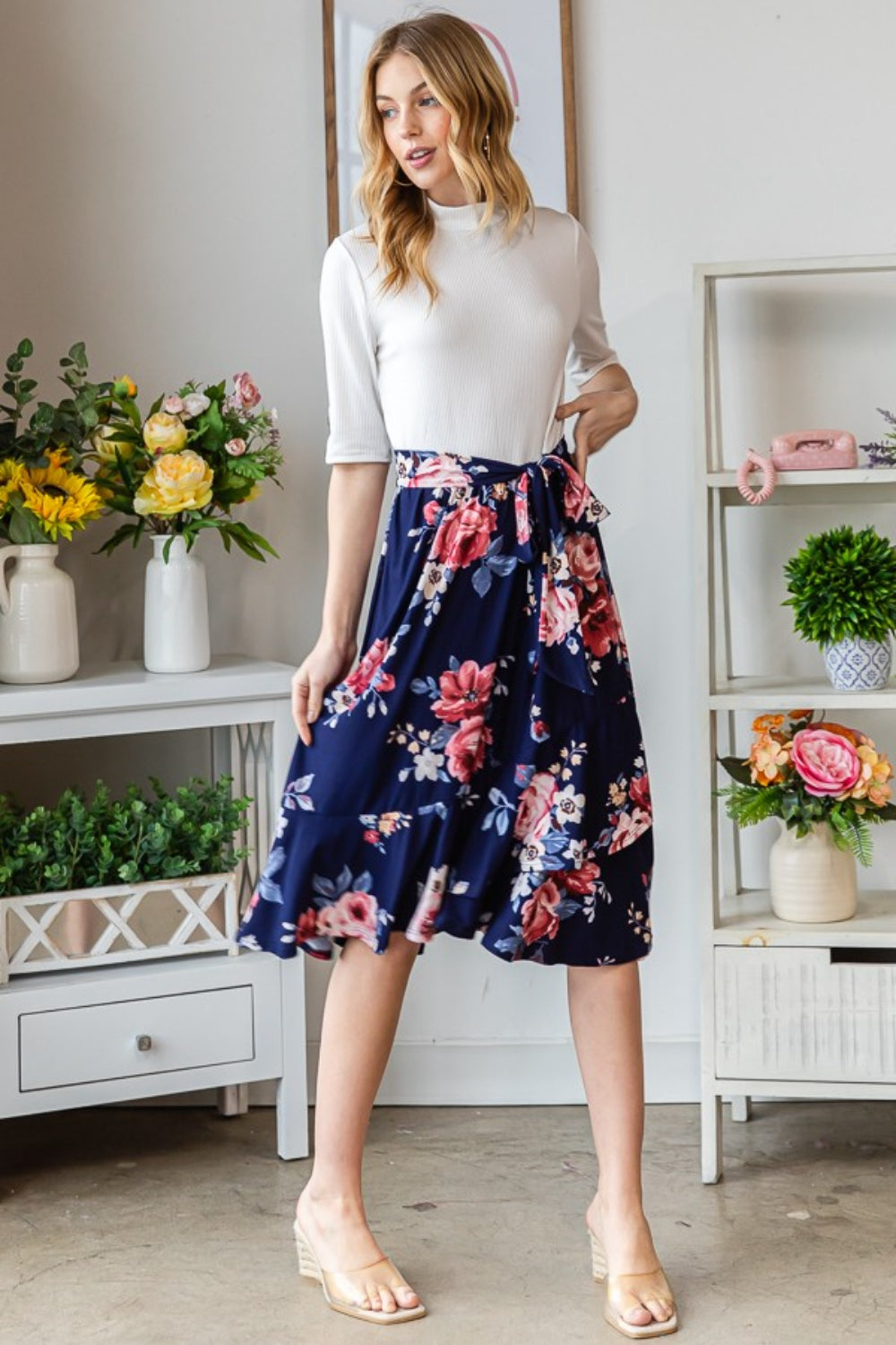 Fashion Sava | Floral Wrap Skirt | Ruffled Elegance
