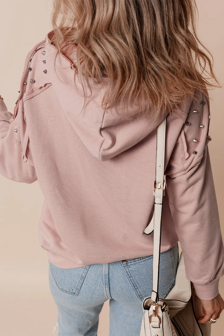 Fashion Sava | Long Sleeve Hoodie | Rivet Drawstring Design