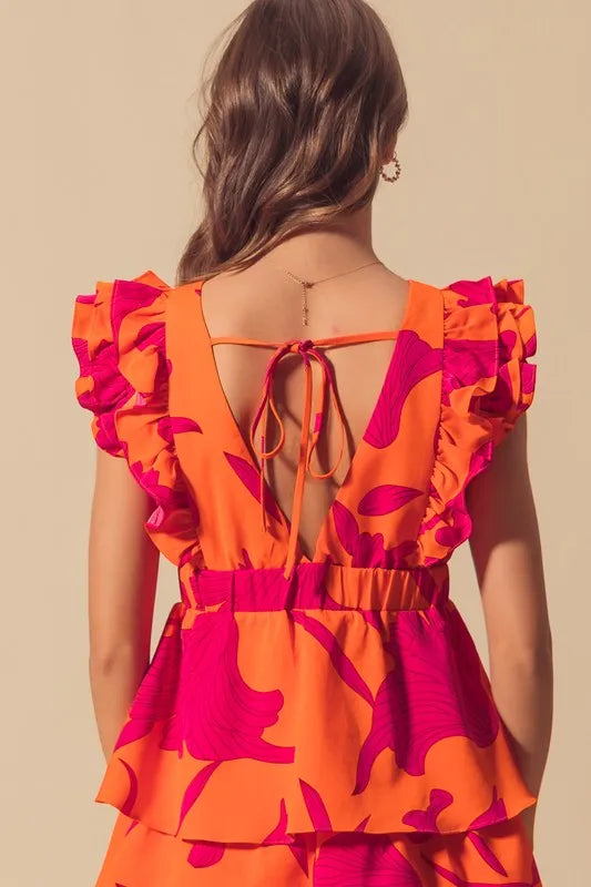 Fashion Sava | Floral V Neck Dress | Elasticized Waist Design