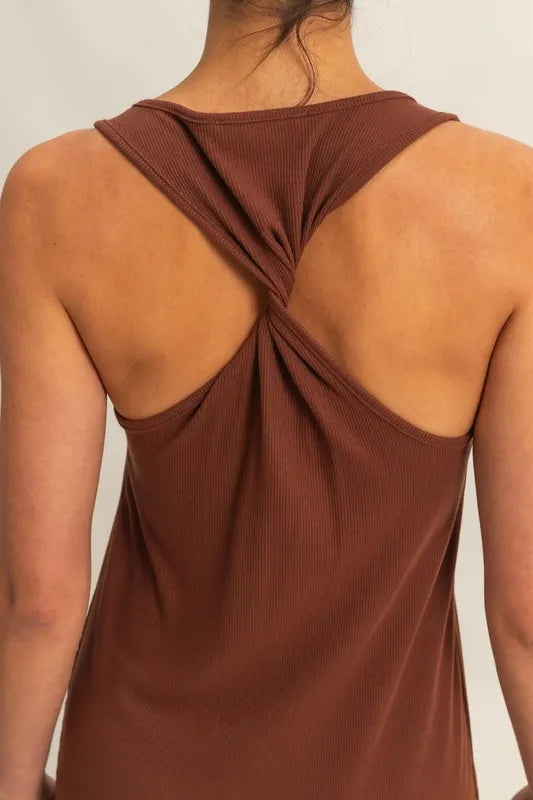 Fashion Sava | Midi Dress | Scoop Neck & Side Tie Detail