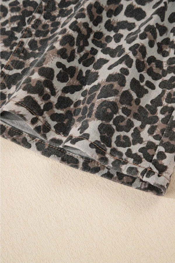 Fashion Sava | Leopard Denim Mini Skirt | Trendy Casual Wear