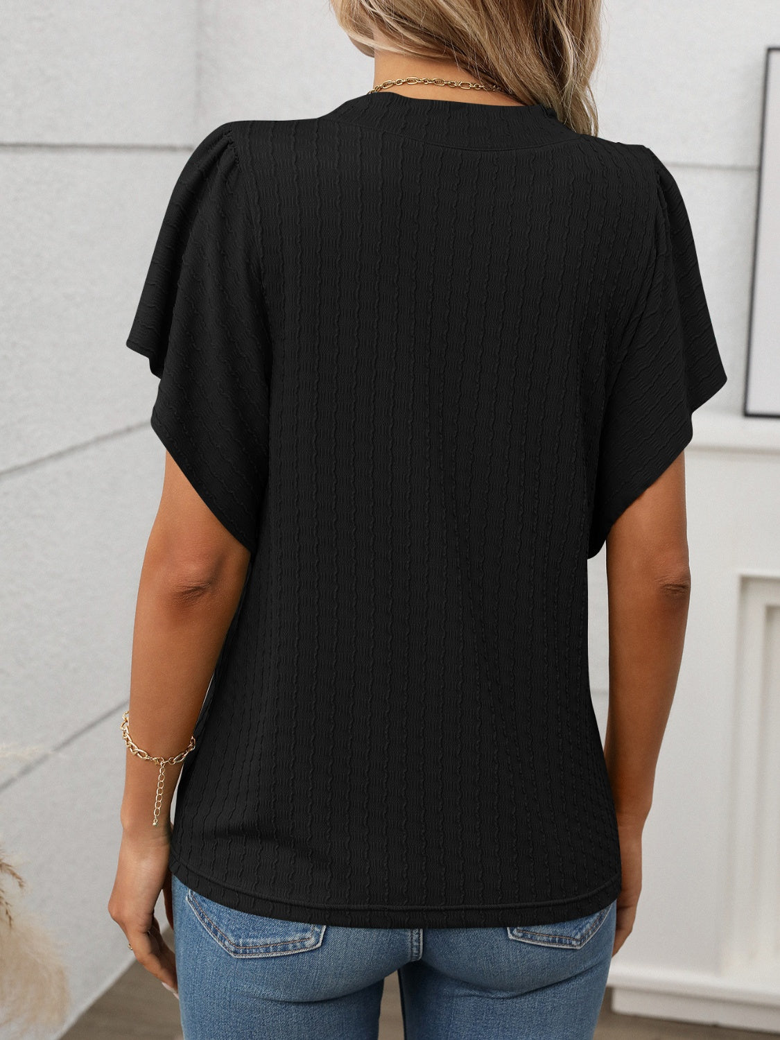 Fashion Sava | Flutter Sleeve T-Shirt | Effortless Chic