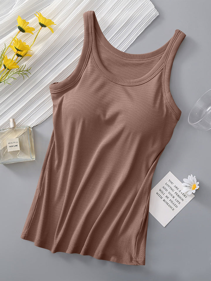 Fashion Sava | Round Neck Tank | Built-In Bra Support
