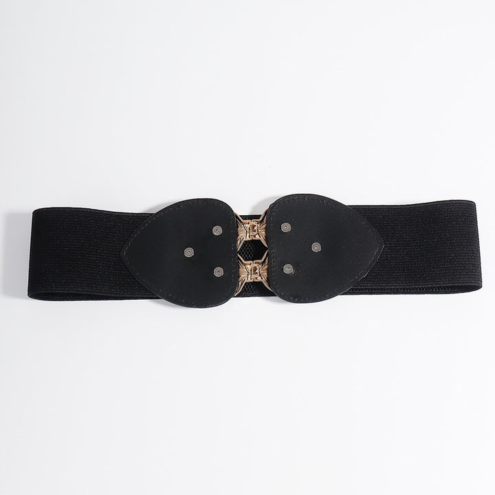 Fashion Sava | Elastic Belt | Alloy Leaf Buckle Design