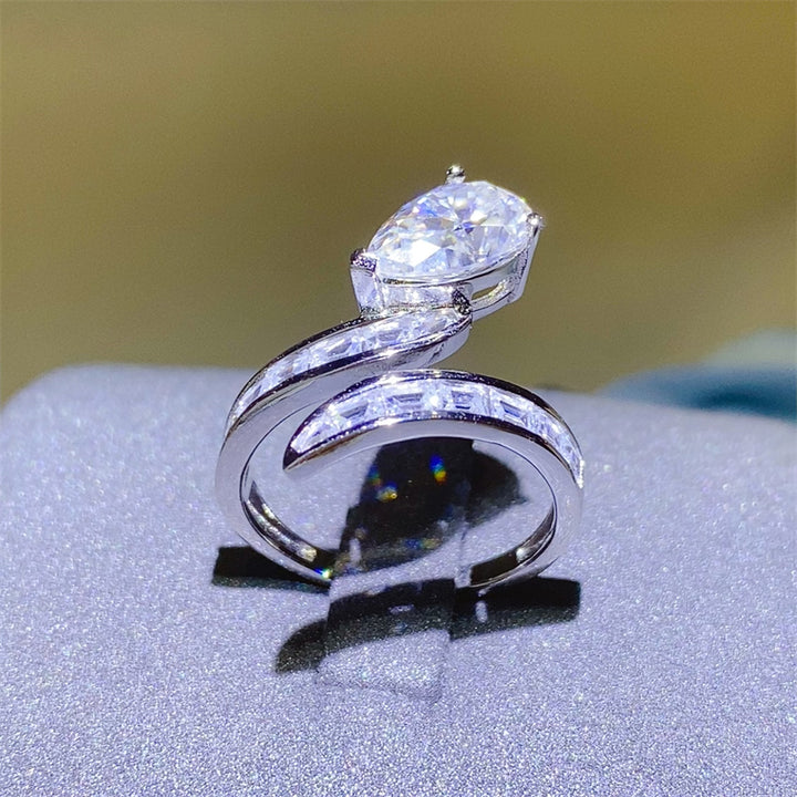 Fashion Sava | Moissanite Zircon Ring | 925 Sterling Silver Bypass