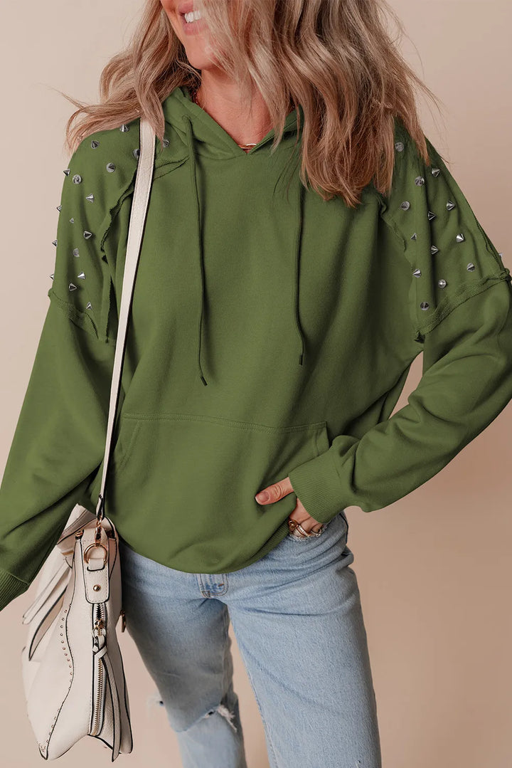 Fashion Sava | Long Sleeve Hoodie | Rivet Drawstring Design