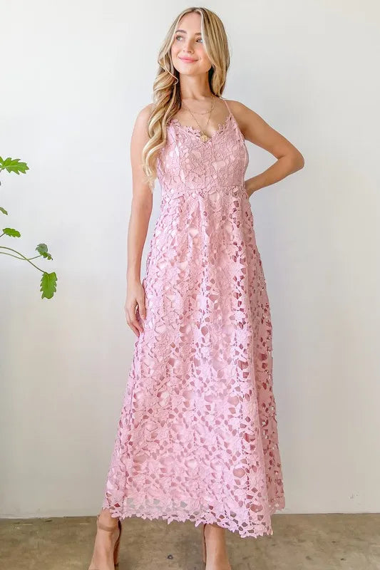 Fashion Sava | Lace Maxi Cami Dress | Elegant Evening Wear