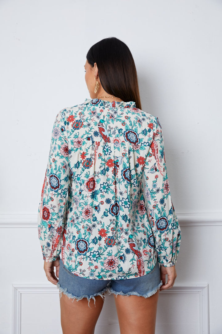 Fashion Sava | Floral Blouse | Elegant Long Sleeve Design