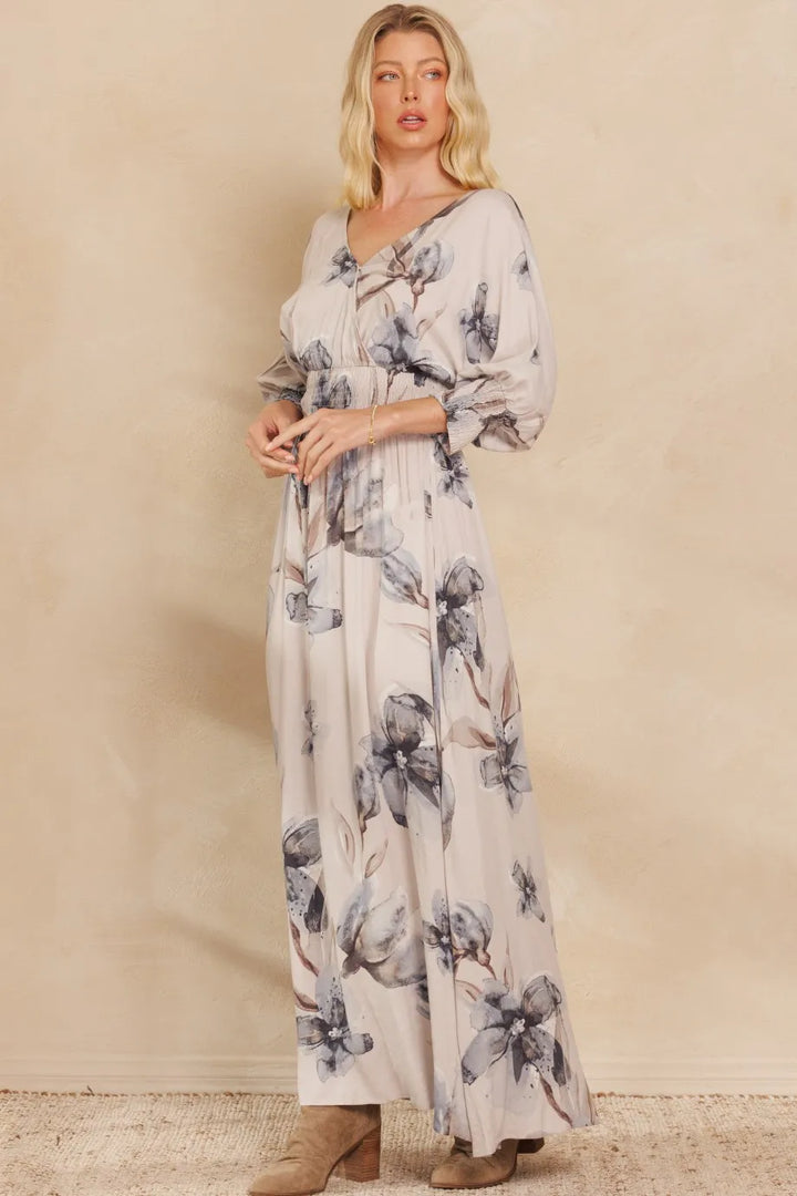 Fashion Sava | Floral Maxi Dress | Open Tie Back Design
