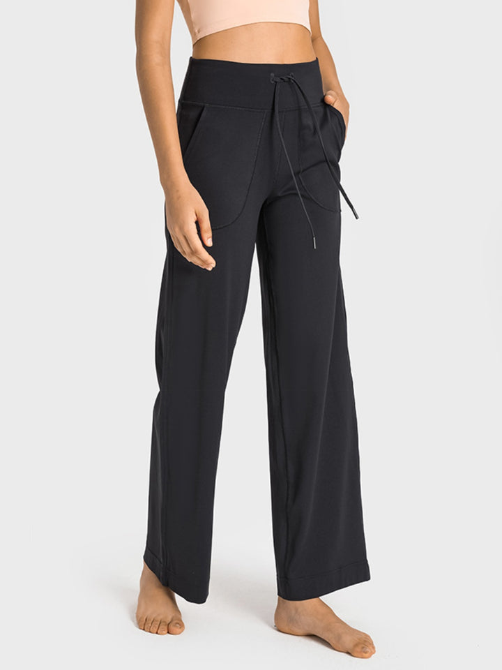 Fashion Sava | Wide Leg Sports Pants | Drawstring Waist & Pockets