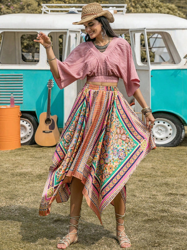 Fashion Sava | Handkerchief Hem Skirt | High Waist Elegance