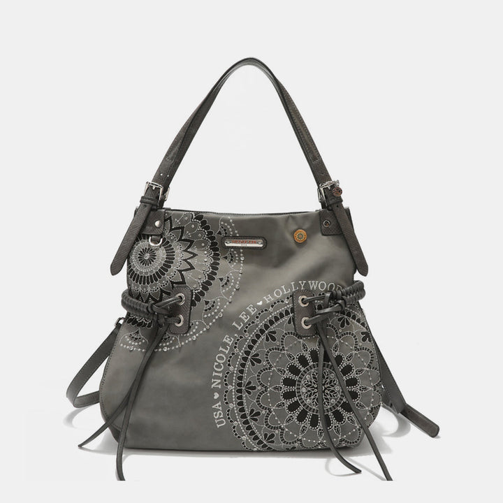 Fashion Sava | Hobo Bag | Rhinestone Embroidery & Tassel Design
