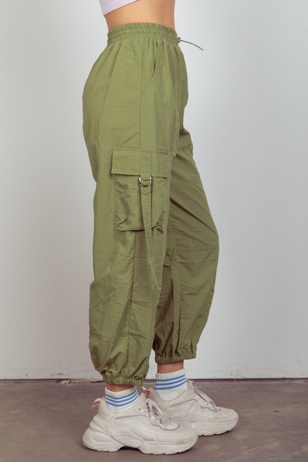 Fashion Sava | Woven Cargo Pants | Elastic Waist Comfort
