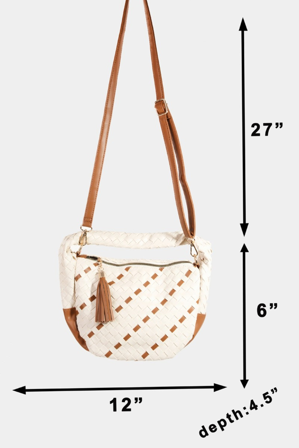 Fashion Sava | Semi Circle Bag | Tassel Detail Weave