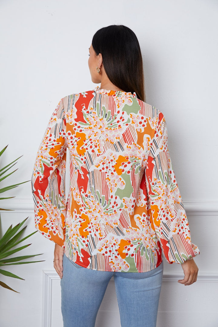 Fashion Sava | Floral Frill Blouse | Elegant Long Sleeve Design