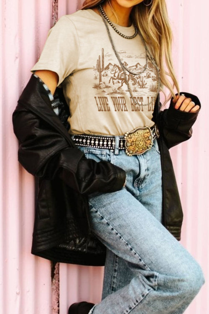 Fashion Sava | Western Graphic Tee | Casual Short Sleeve Style