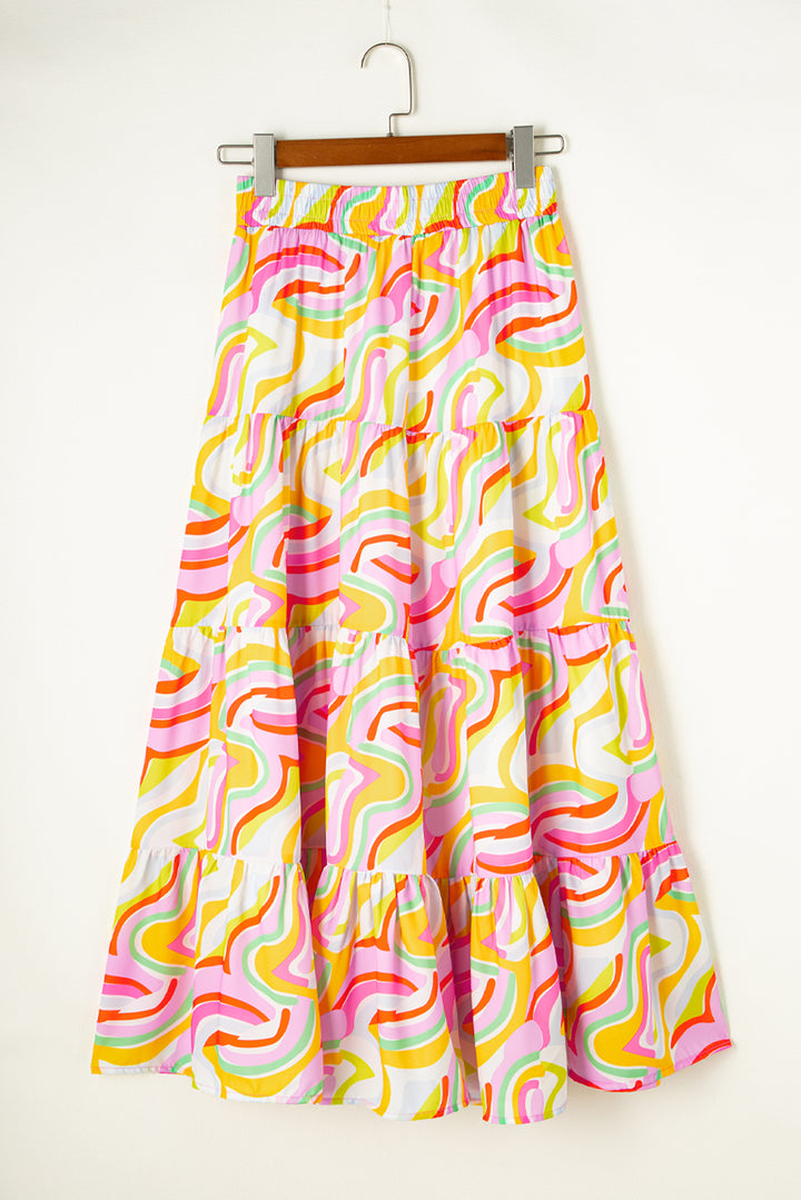 Fashion Sava | Printed Skirt | Elastic Waist Comfort