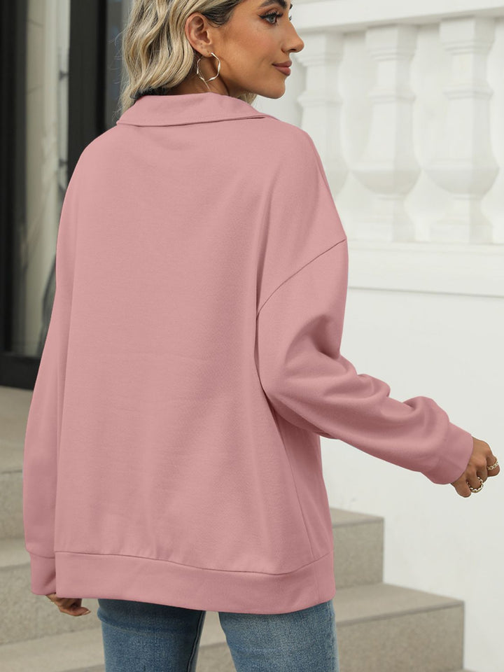 Fashion Sava | Johnny Collar Sweatshirt | Cozy Long Sleeve Style