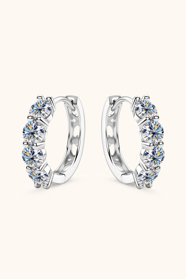 Fashion Sava | Moissanite Huggie Earrings | Elegant Sparkle