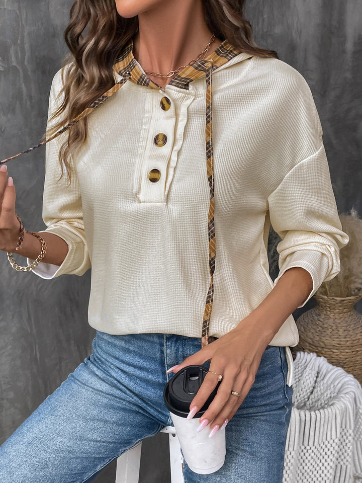 Fashion Sava | Hooded T-Shirt | Drawstring Long Sleeve Comfort