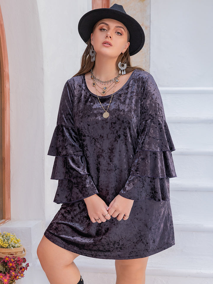 Fashion Sava | Flounce Sleeve Mini Dress | Chic & Stylish - Mauve