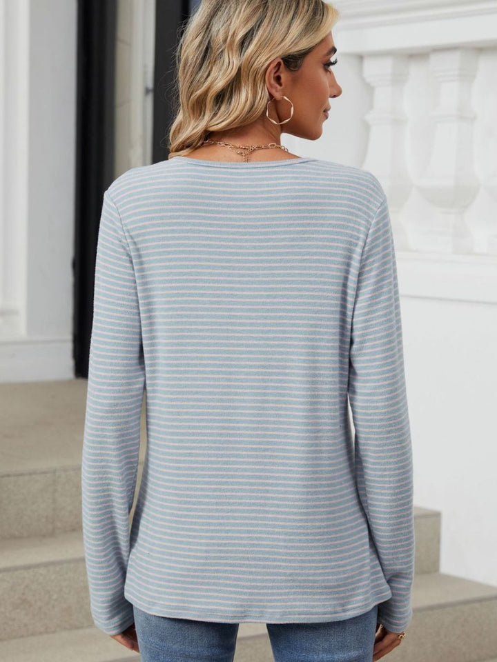 Fashion Sava | Striped T-Shirt | Casual Long Sleeve Style