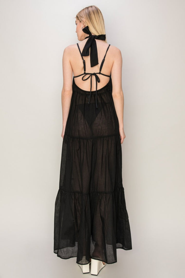 Fashion Sava | Halter Maxi Dress | Perfect Beach Cover Up - Black