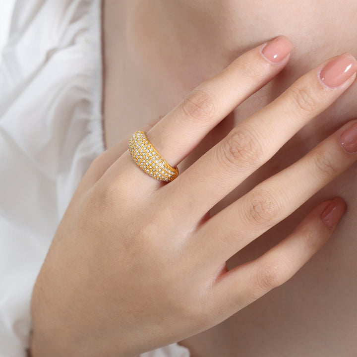Fashion Sava | Titanium Steel Ring | Czech Diamond Elegance