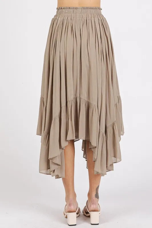 Fashion Sava | Midi Skirt | Handkerchief Hem with Pockets