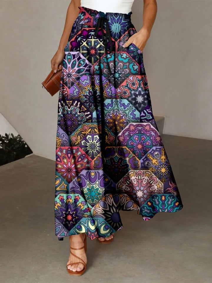 Fashion Sava | Maxi Skirt | Printed Design with Pockets