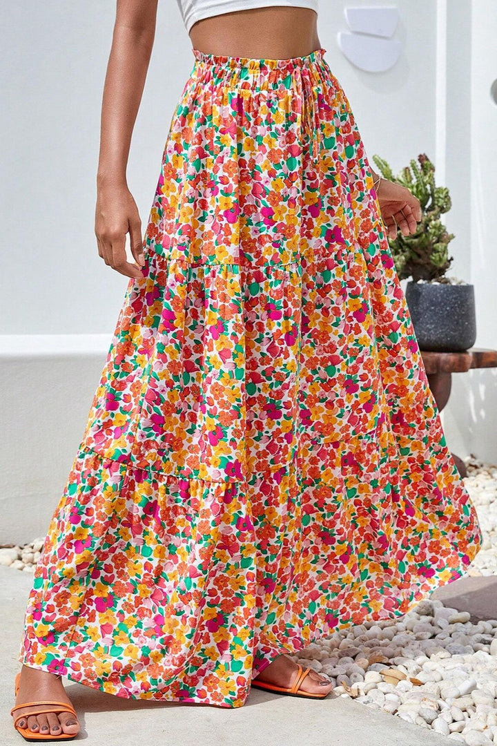 Fashion Sava | Maxi Skirt | Printed Elastic Waist Design