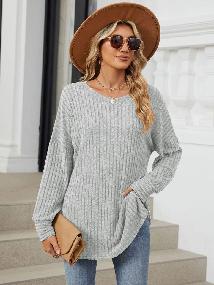 Fashion Sava | Ribbed T-Shirt | Versatile Long Sleeve Style