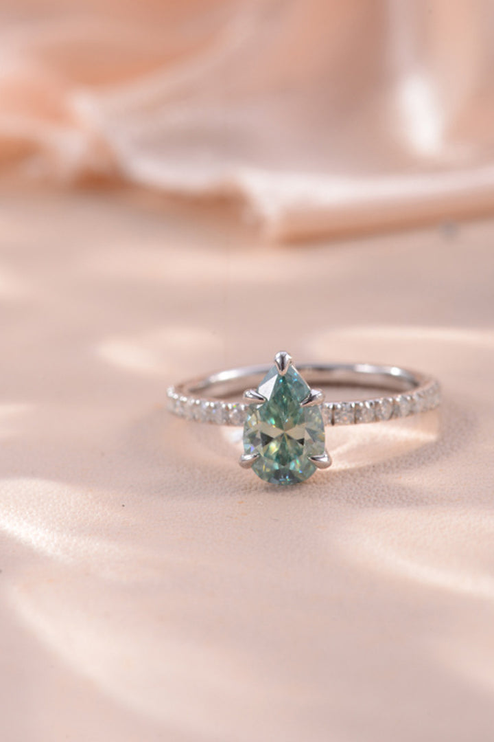 Fashion Sava | Moissanite Silver Ring | Elegant Teardrop Design