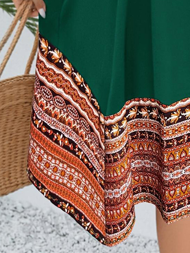 Fashion Sava | Printed Cami Dress | Stylish & Comfortable - Dark Green