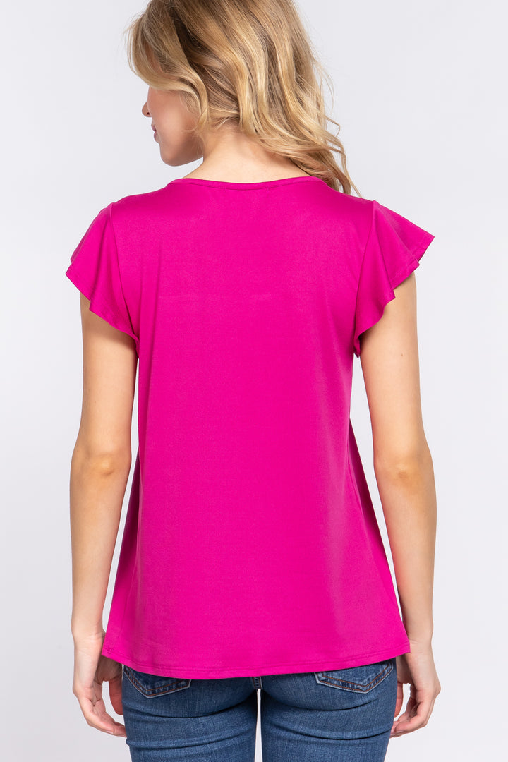 Fashion Sava | Ruffle Knit Top | Lace Detail Elegance