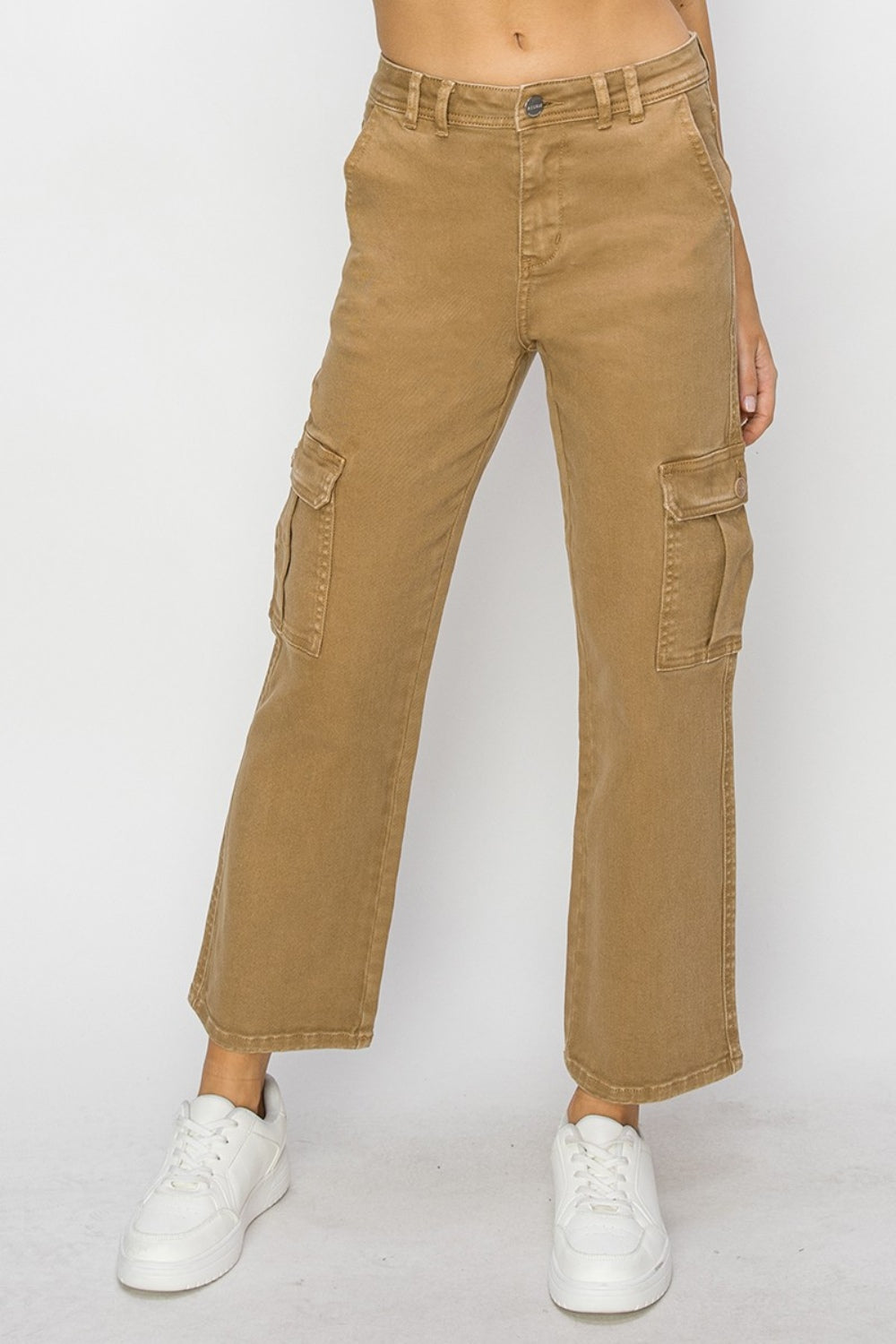 Pantalones vaqueros cargo de tiro alto y talla grande Risen