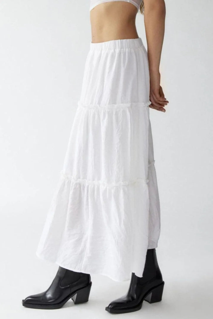 Fashion Sava | Frill Elastic Waist Skirt | Effortless Style