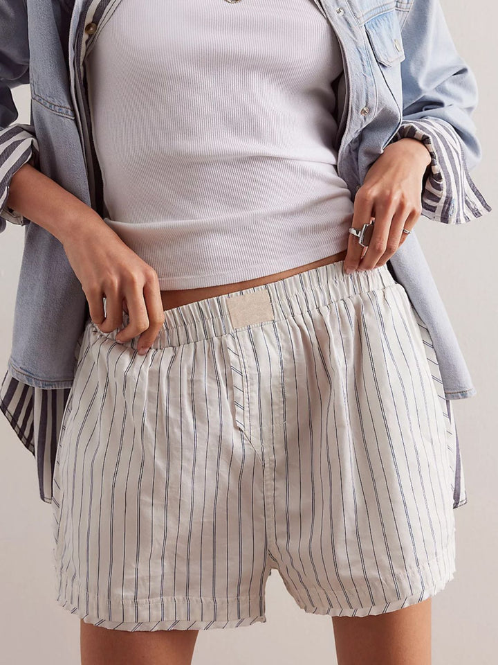 Fashion Sava | Striped Shorts | Elastic Waist Comfort